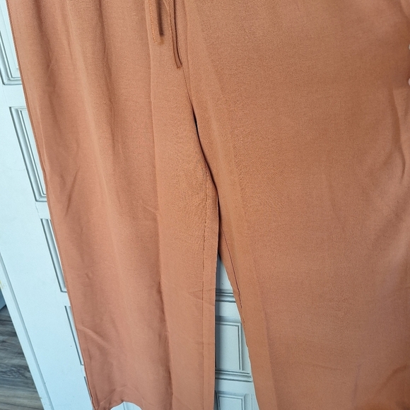 Wide Leg Palazzo Pants Elastic Waist SzXL Lite Weight Fall Color Never Worn - Picture 4 of 10